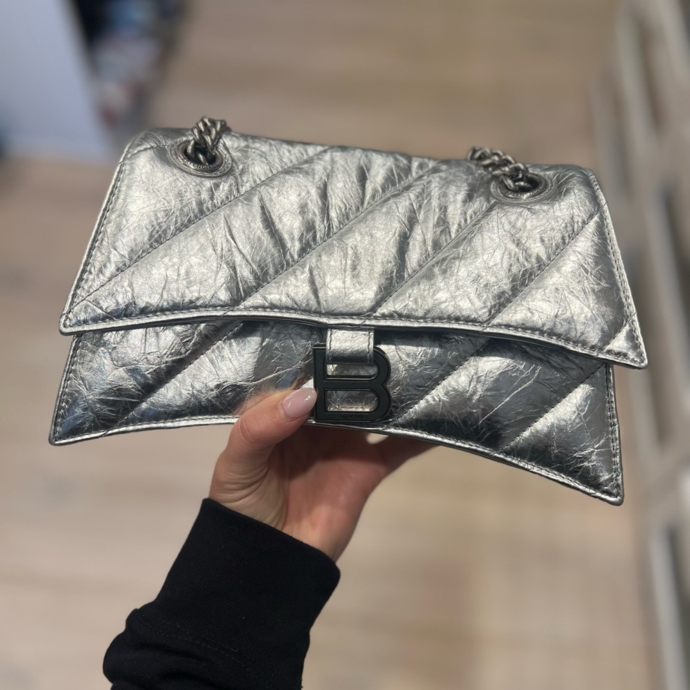 Balenciaga Small quilted metallic chain
